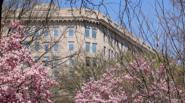 Department of Veterans Affairs Headquarters with trees in foreground