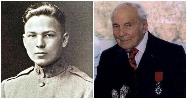 Two photos of Frank Buckles