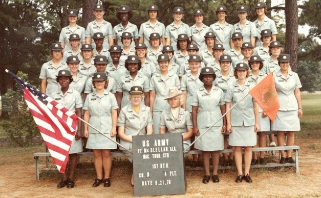 Graduating female soldiers