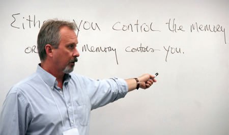 Capps teaching a Veterans Writing Project seminar in Washington, D.C., in the fall of 2011.