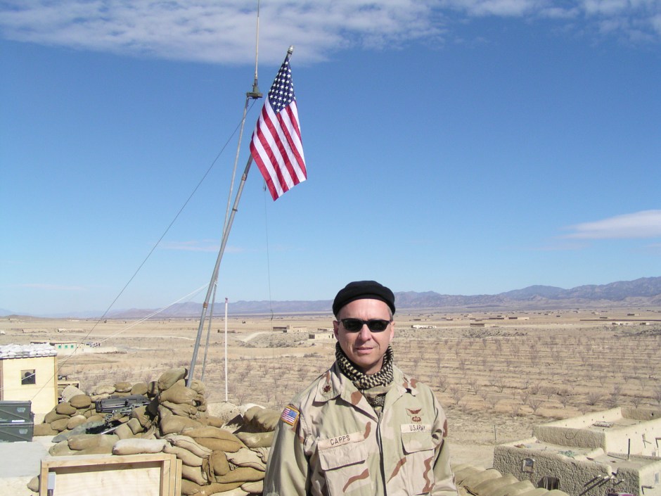 The author in Afghanistan, early spring of 2003, at a special forces camp near the Pakistan border.