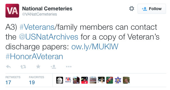 ExploreVA memorial benefits Twitter Chat
