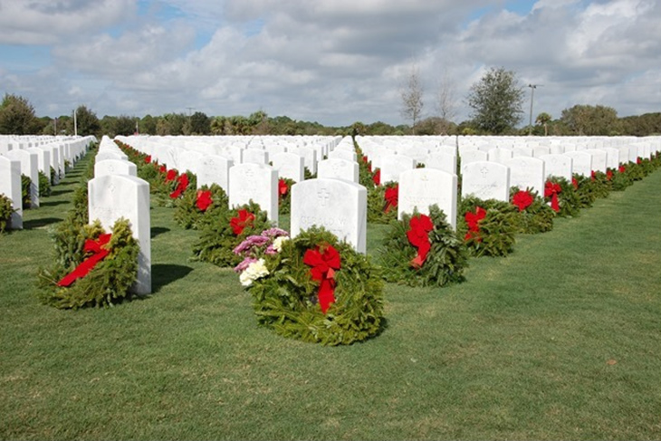 Image: wreaths in a national cemetery