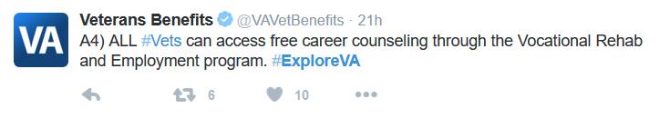 #ExploreVA employment services Twitter chat