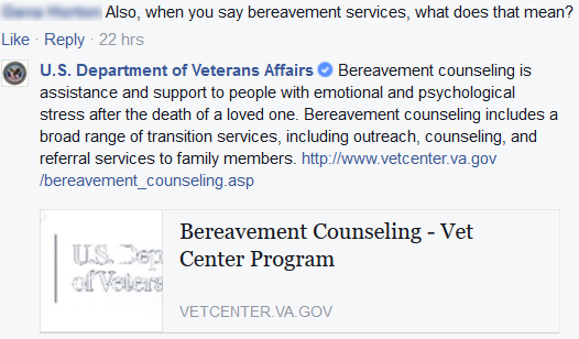 Vet Center Facebook Q&A