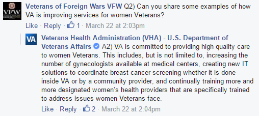 Explore VA Women's Facebook Chat