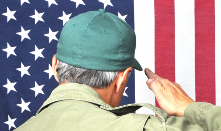 image of a Veteran saluting the flag