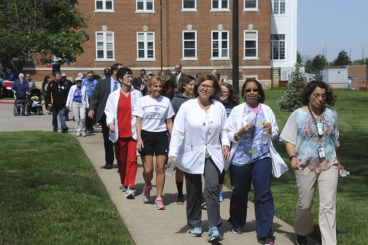 Image of VA employees wallking in the sixth annual nationwide VA2K Walk & Roll event