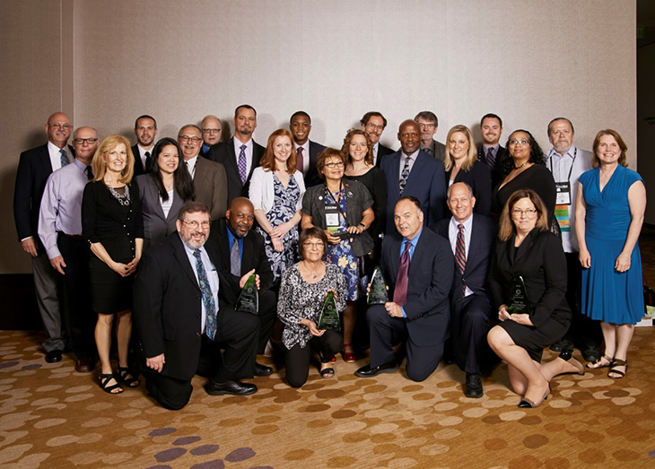 image of VA winners group photo at the Practice Greenhealth Award Ceremony, recognizing 58 VA facilities