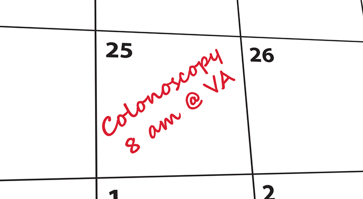 Colonoscopy reminder on calendar