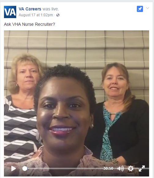 Facebook Live recap video: Ask a VHA nurse recruiter