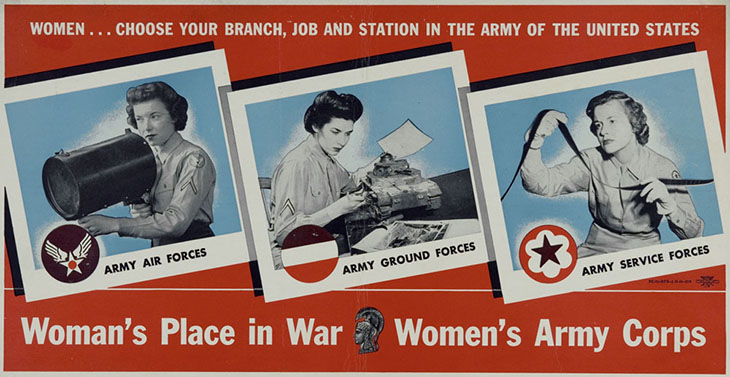 womens army corps WWII poster