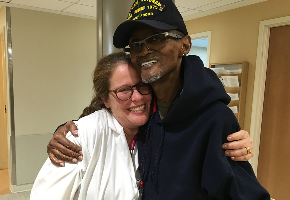 Vietnam Marine Corps Veteran Robert Hall and Primary Care Physician Dr. Sabrina Felson