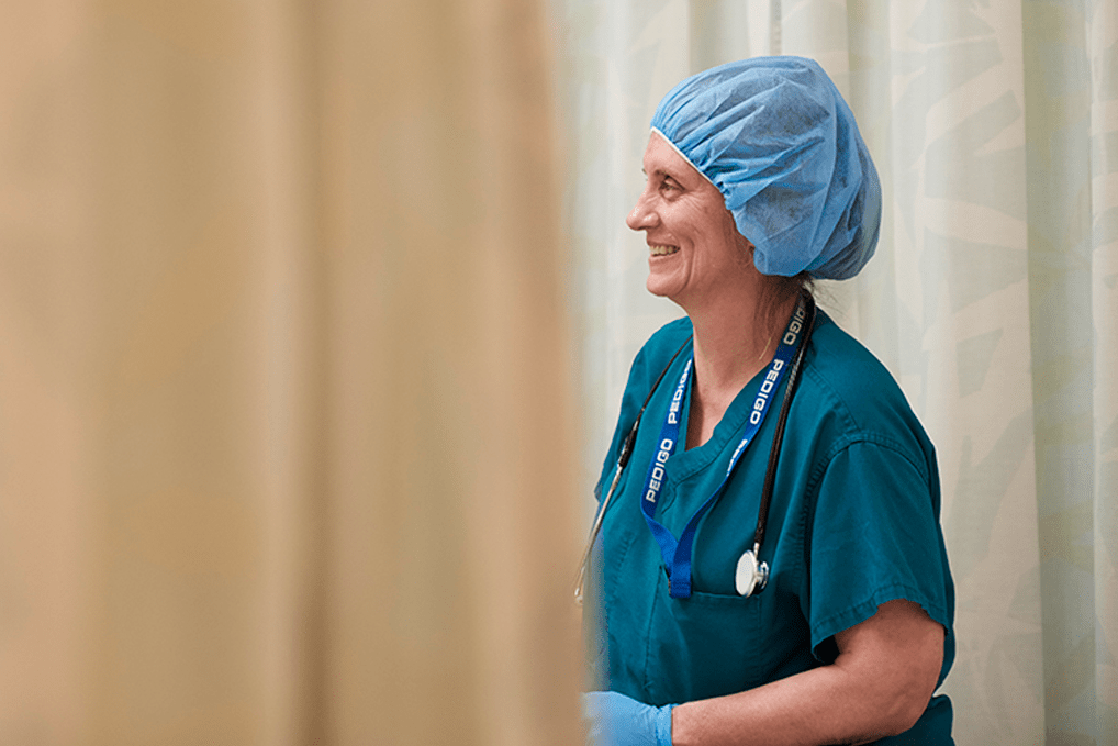 VA Nurse shares in warm conversation with a patient