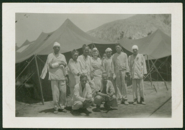 Vera Gustafson and patients, Maddaloni, Italy [May 1944]