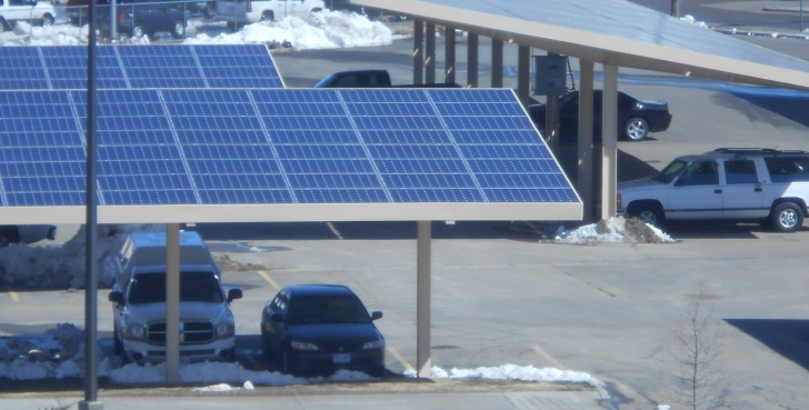 image of covered car parking with solar pannels for roofs.