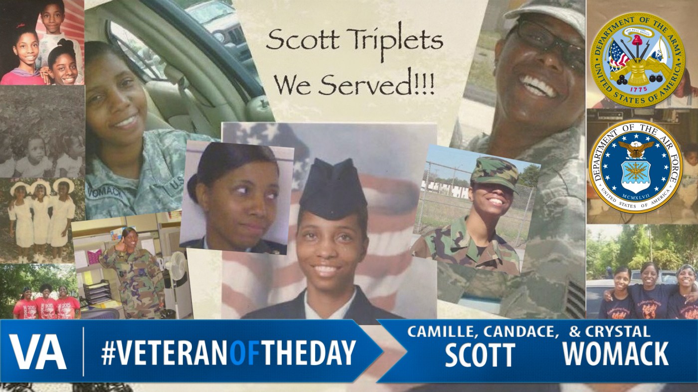 Veteran of the Day Crystal Womack, Camille and Candace Scott