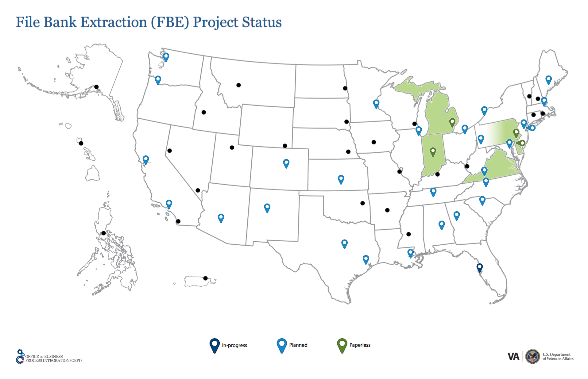 Map of filebank project locations