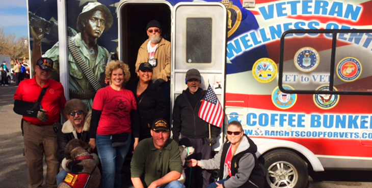 Image of the mobile coffee bunker and crew