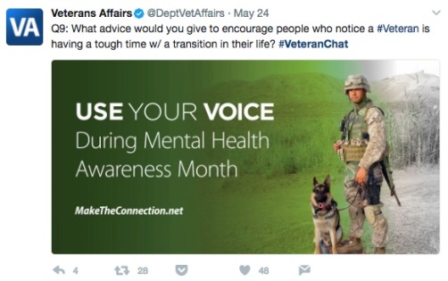 #VeteranChat for Mental Health Awareness Month