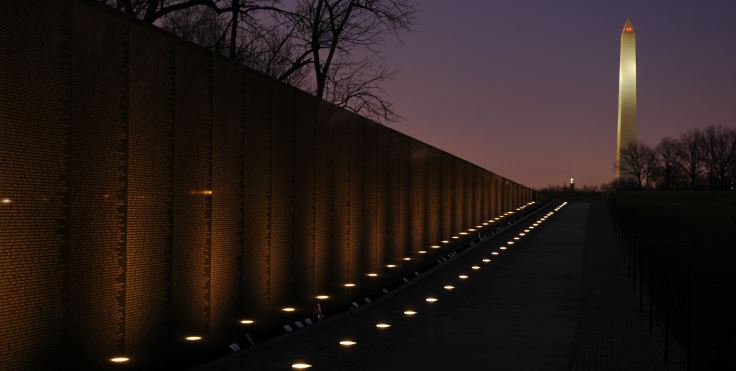 IMAGE: Vietnam Memorial Wall at night