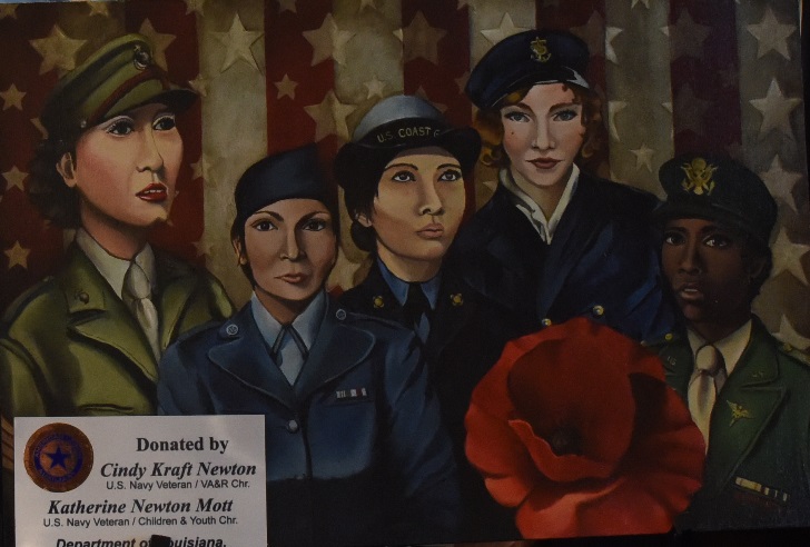 IMAGE: An original Heather Englehart painting is the first to be displayed inside the new Women’s Health clinic. Englehart was recently featured in the Women Veterans’ Art Exhibit, which was displayed during the month of March. Major Englehart is the director of the Louisiana National Guard's museum located at Jackson Barracks.