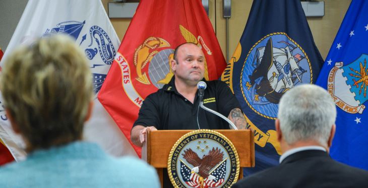 Image: Marc Raciti, a retired Army major with 24 years or service, was the keynote speaker at the inaugural Be There Phoenix Resource Fair.