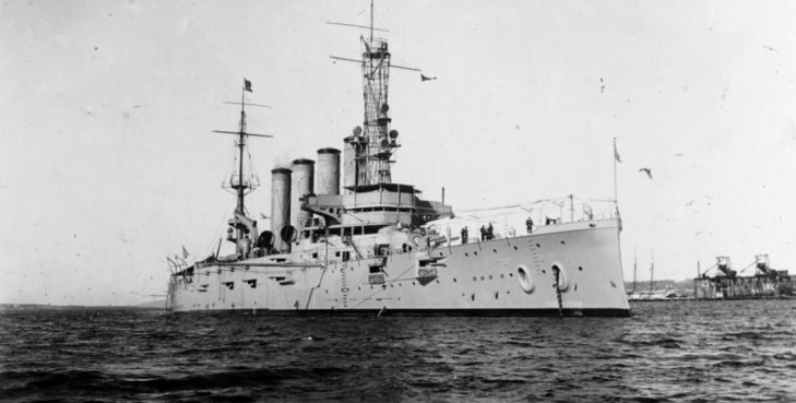 IMAGE: USS San Diego (Armored Cruiser No. 6) photographed Jan. 28, 1915, while serving as flagship of the Pacific Fleet. U.S. Navy Photo courtesy of Naval History and Heritage Command.