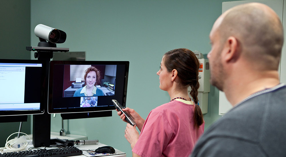 IMAGE: Telehealth screen with patient