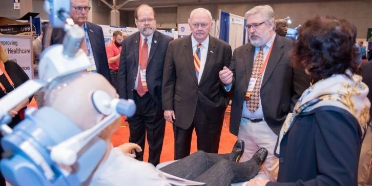 Image: Deputy Secretary of Veterans Affairs Thomas G. Brown connected with various Veteran-owned and other small businesses at 2017 NVSBE Exhibit Hall for in-person demonstrations of products and services that can offer VA support in Veterans care