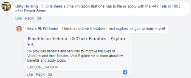 IMAGE: ICYMI: #ExploreVA Facebook Live event on VA health care for women Veterans screen shot