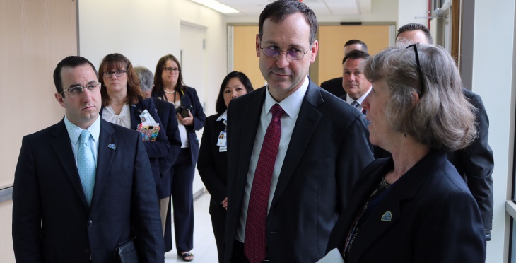 IMAGE: VA Acting Secretary Peter O’Rourke met with leadership at the Manchester VA Medical Center and was granted an expansive tour of the facility nearly a year after a complete overhaul of the facility.