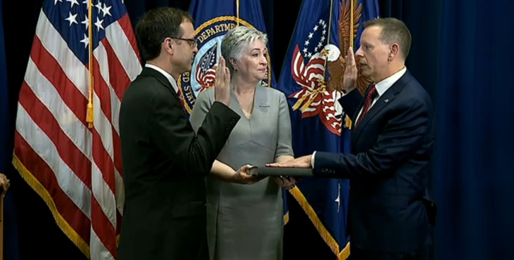 IMAGE: Lawrence swearing in as USB.