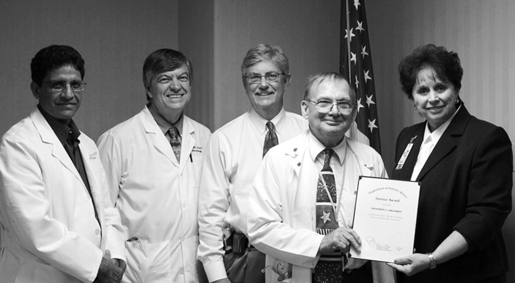 Dr. Sol Solomon, chief of endocrinology and metabolism, Memphis VA Medical Center, received an award in 2007 for 40 years of federal service.