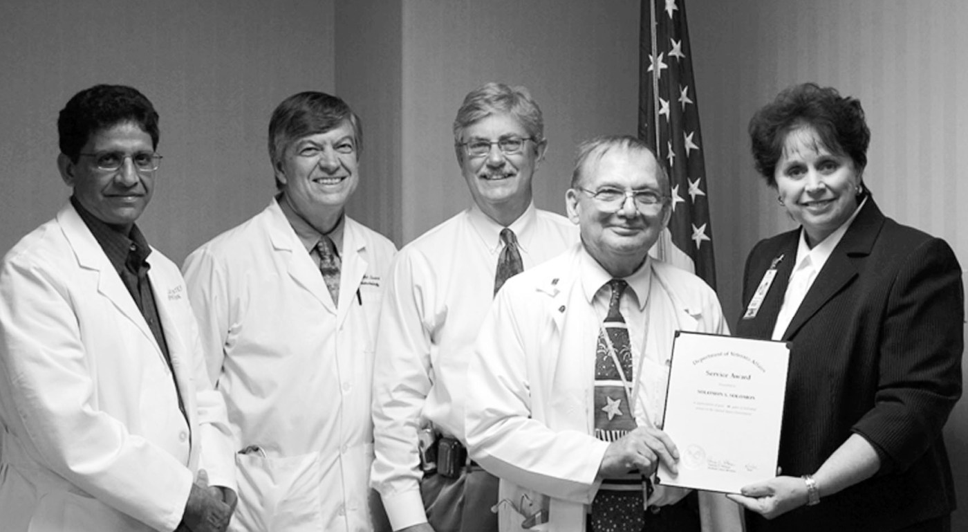 Dr. Sol Solomon, chief of endocrinology and metabolism, Memphis VA Medical Center, received an award in 2007 for 40 years of federal service.