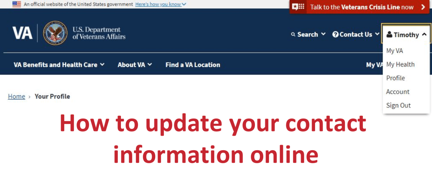 Veterans can now update their contact information online