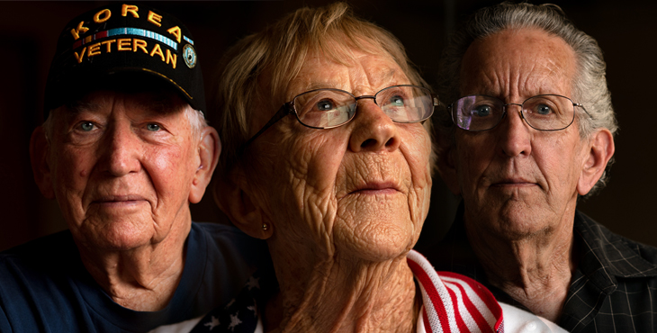 A combined photo of three Vietnam Navy Veterans.