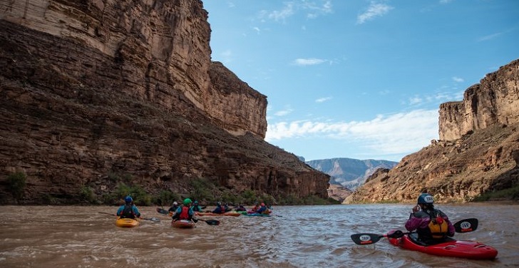 IMAGE: Blinded kayakers tackle the river