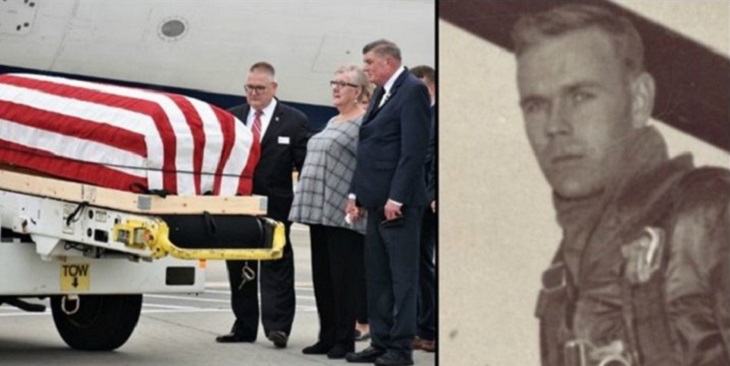 IMAGE: Colonel Fredric Mellor's casket landing in Rhode Island