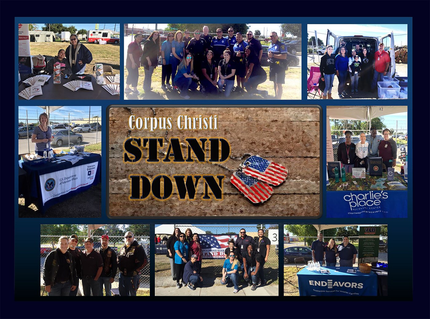 Photo collage of photos taken during the Corpus Christi Stand Down, which took place November 2, 2018, in downtown Corpus Christi.