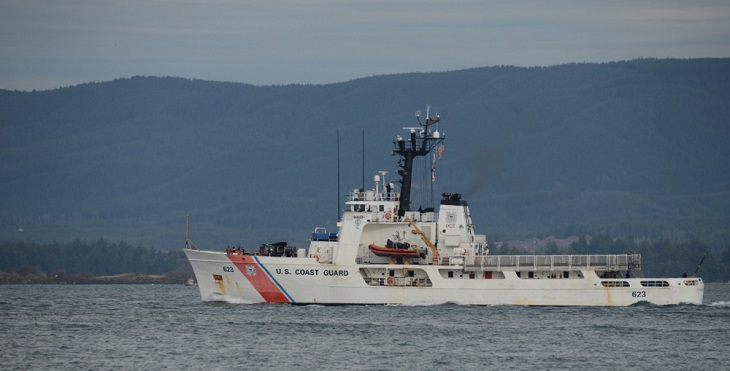 IMAGE: USCG Alert departs its homeport of Astoria, Oregon. Alert is a 210-foot cutter that conducts patrols from British Columbia to South America
