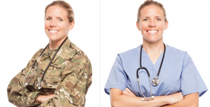 An Army Doctor in Army and Civilian clothes