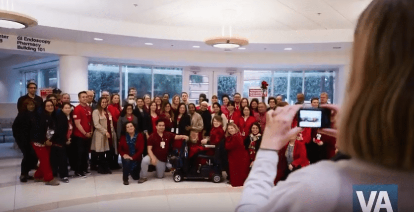 IMAGE: VA employees wear red