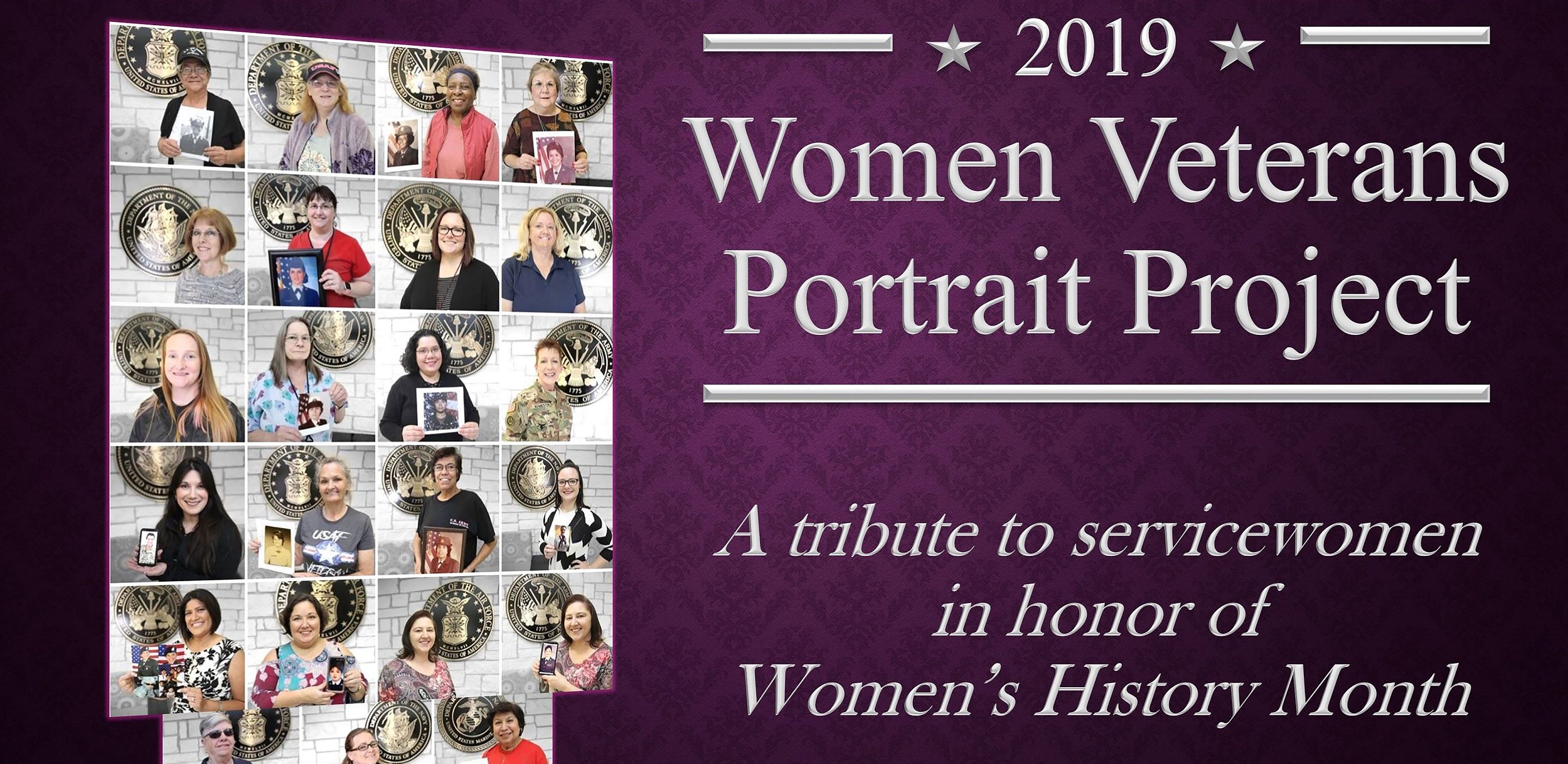 Twenty-two Women Veterans from the Corpus Christi area participated in VA Texas Valley Coastal Bend Health Care System’s (VCB) 2019 Women Veteran’s Portrait Project, which is designed to recognize the service of Women Veterans from the local community during Women’s History Month, a nation-wide observance that takes place in March. (VA photo illustration by Luis H. Loza Gutierrez)