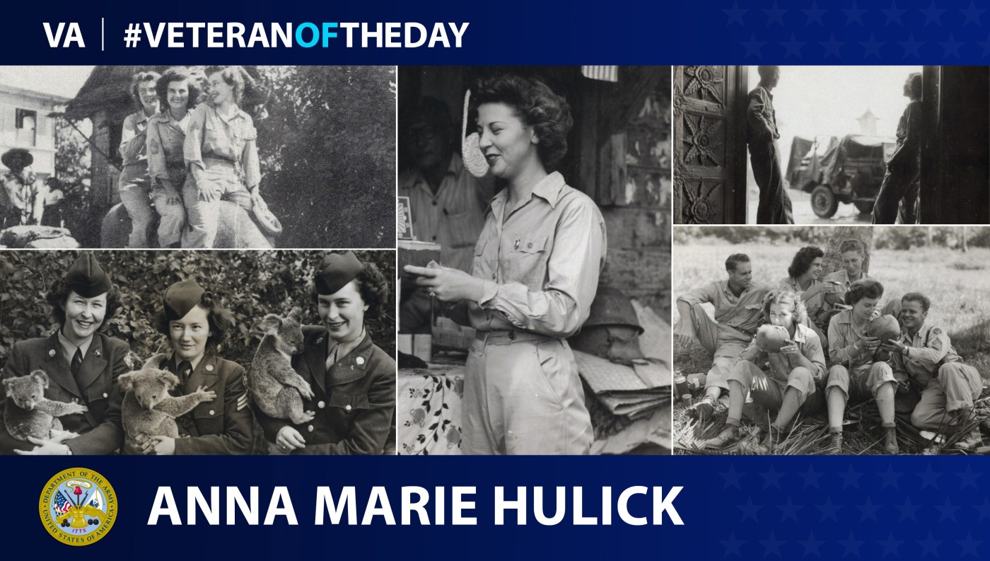 Graphic showing photos of Army Veteran Anna Marie Hulick