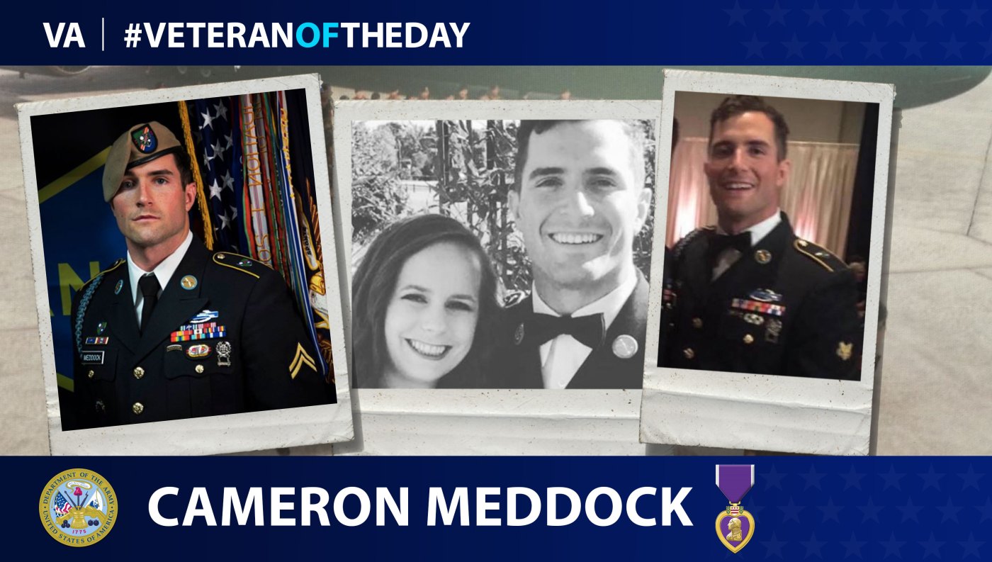 Veteran of the Day graphic for Cameron Meddock