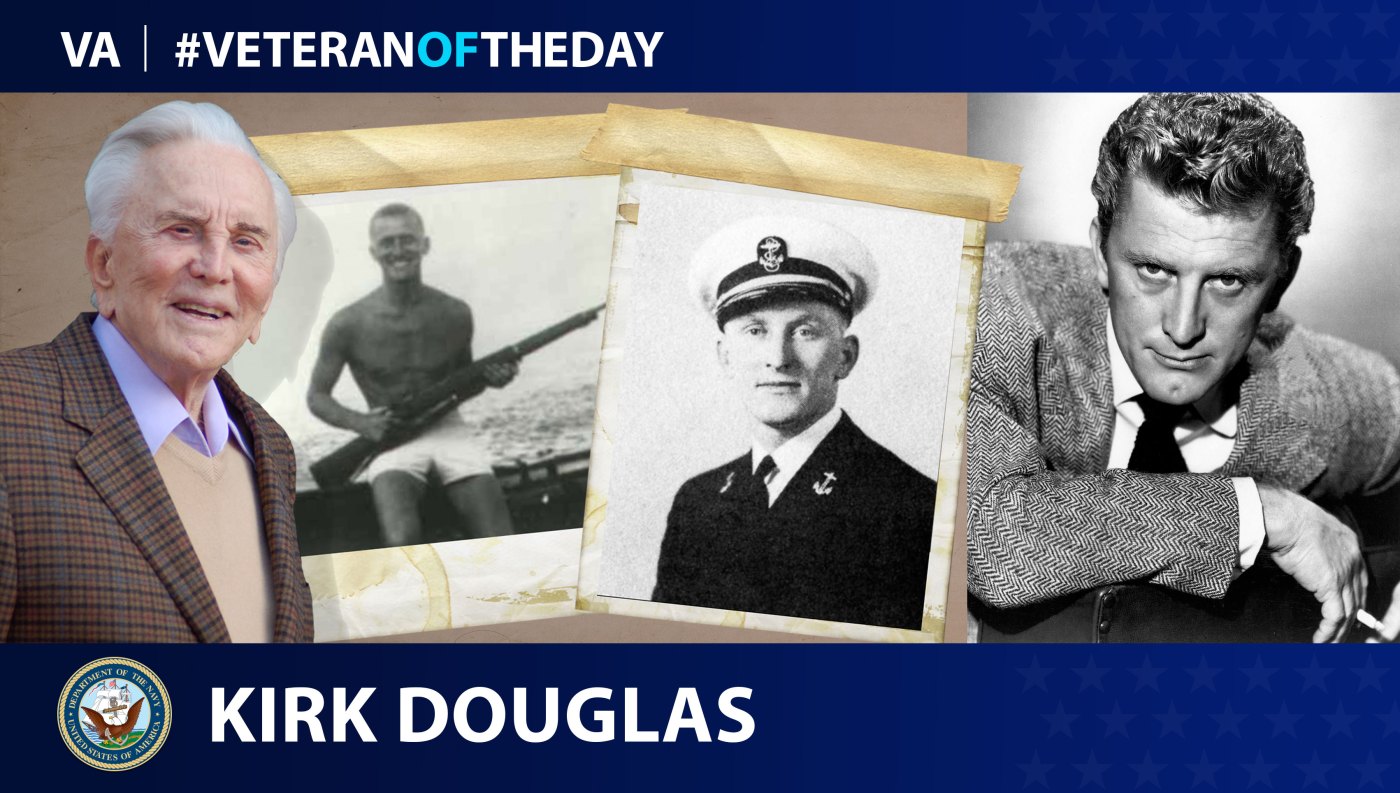 Veteran of the Day graphic for Kirk Douglas