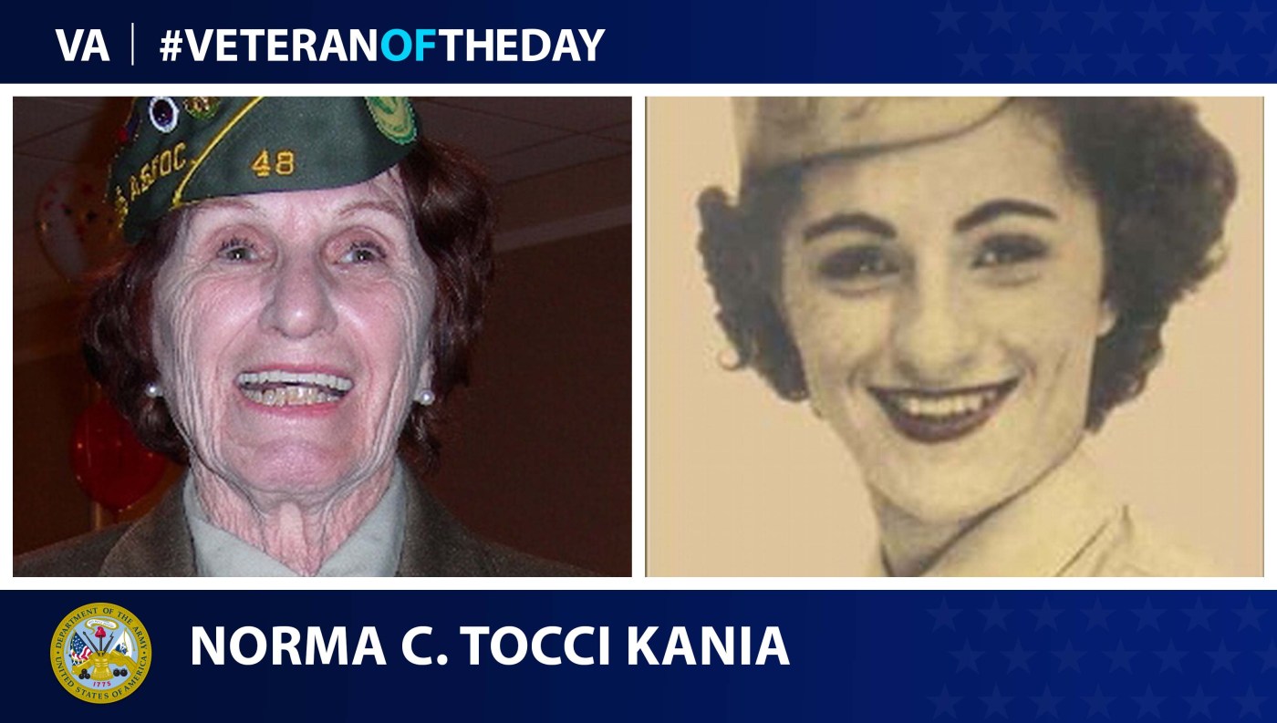 Veteran of the Day graphic featuring Norma Tocci Kania