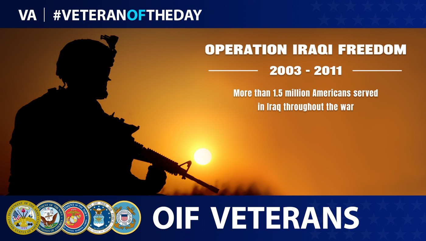 #VeteranoftheDay graphic for OIF Veterans