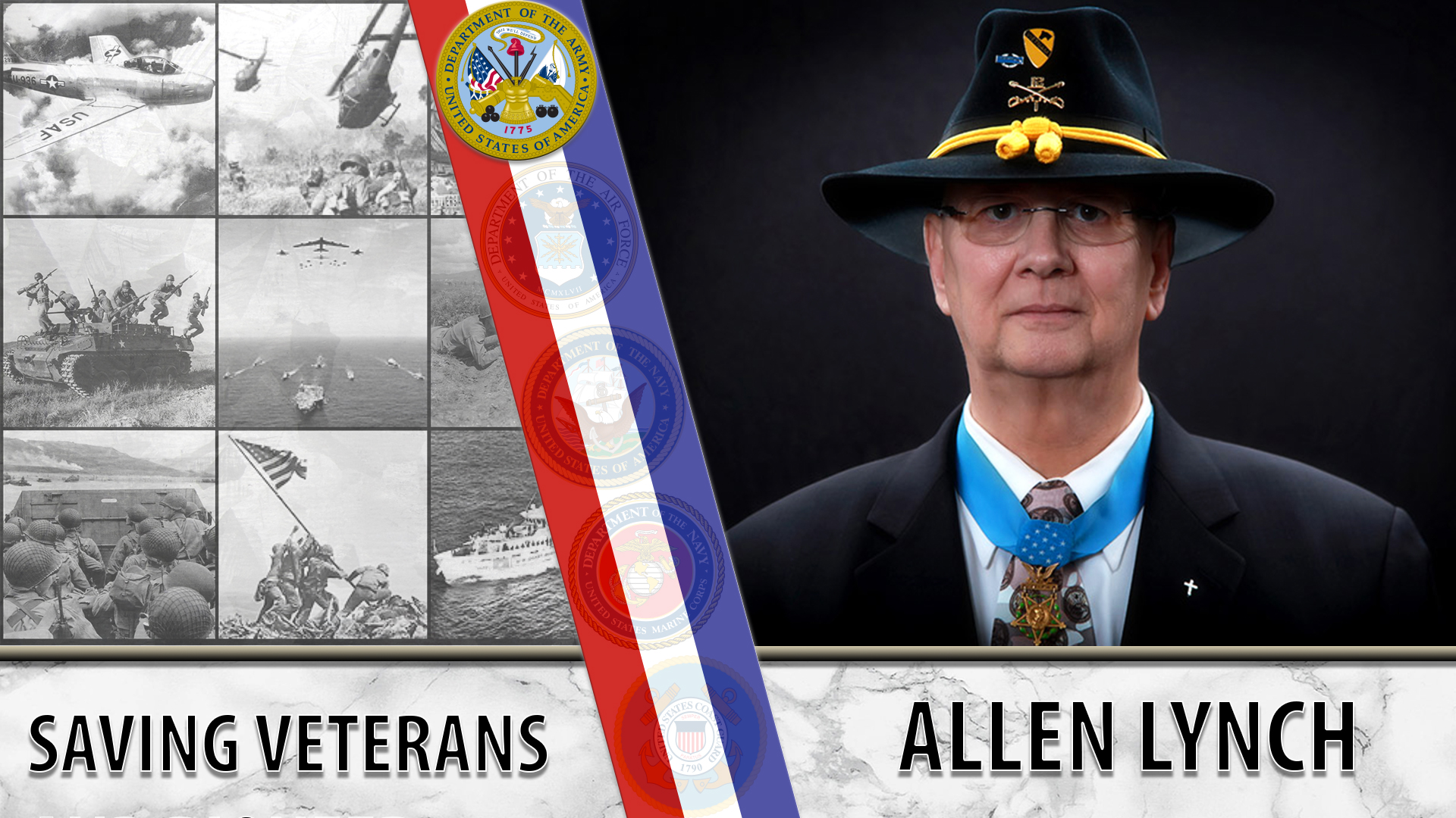 Graphic for Allen Lynch. Text reads: Saving Veterans - Allen Lynch